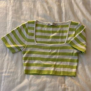 Zara striped crop top